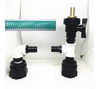 Adaptateur IBC en polyéthylène haute densité avec filetage S60 x 6 pour connexion à double réservoir prenant en charge l'irrigation du jardin, l'approvisionnement en eau domestique et le transfert de