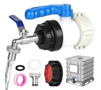 Adaptateur IBC Robinet à boisseau sphérique DN50 75 mm, robinet de vidange pour réservoir IBC, avec robinet de 3/4", robinet d'arrêt pour conteneur IBC, réservoir d'eau, réservoir de pluie