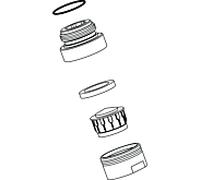 Adaptateur Ideal Standard , M21.5x1, M16.5x1, B960819AA cache M16.5x1, chrome