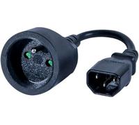 Adaptateur secteur - - IEC C14 - CEE7 femelle - 1 prise - 10 A - sans interrupteur