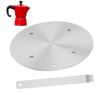 Adaptateur Induction 16cm 20cm 24cm Adaptateur Plaque Induction avec Poignée Amovible Diffuseur de Chaleur pour Gaz Alliage d'Aluminium Supraconducteur pour Casserole Moka Pot Pot Verre (Argent 16cm)