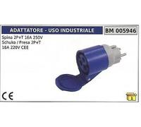 Adaptateur Industriel Fiche 2 Poly + Sol 16A 250V Schuko/Prise