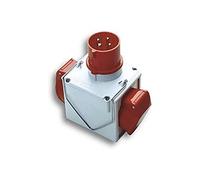 Adaptateur Industrielle Double Fiche : 3P + T 16 A CEE Rouge - IP44 prise : 2 x 3P + T 16 A Rouge - IP67