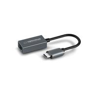 Adaptateur Injecteur PoE Esperanza ENA102 Graphite - LAN Ethernet 10/100/1000 Mbps, Standards IEEE 802.3/ab/u, Câble Cat6, 1x RJ-45 In/Out, 1x USB-C