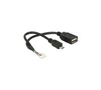 - Adaptateur interne vers externe USB pour embase USB 2.0 à 8 broches (F) - 15 cm - noir