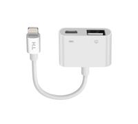 Adaptateur iPhone / iPad Lightning vers USB et Lightning Charge Compact Blanc