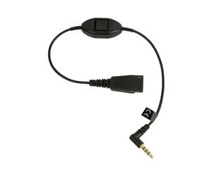 Adaptateur Jabra 8800-00-103 : QD vers 3.5mm, Bluetooth, Noir, pour Casque/Oreillette - Dimensions Emballage 50x50x100mm, Poids 20g