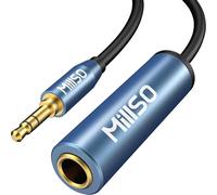 Adaptateur jack 3,5 mm vers jack 6,35 mm femelle TRS 1/4 vers 1/8 stéréo avec contacts plaqués or 24 carats pour casque,haut-parleur et piano-30 cm