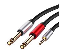 Adaptateur Jack 3.5mm à double 6.5mm, câble Audio 3.5 à 6.5, cordon AUX, séparateur Jack 3.5 pour mélangeur de guitare, amplificateur de basse
