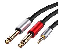Adaptateur Jack 3.5mm à double 6.5mm, câble Audio séparateur Jack 3.5, cordon Audio pour mélangeur, amplificateur de haut-parleur 3.5 à 6.5, adaptateur AUX