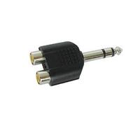 Adaptateur Jack 6.35 male stéréo 2 RCA femelles.