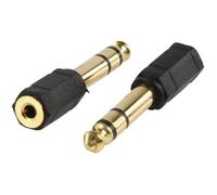 Adaptateur jack 6.35 mm mâle vers jack 3.5 mm stéréo femelle - VALUE LINE - Plaqué Or