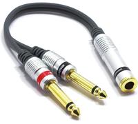 Adaptateur Jack 6,35 Stéréo Femelle Vers 2X Jack 6,35Mm Mono Ts Mâle Splitter Câble Distributeur Y 6,3Mm 15Cm[YIN4181197]