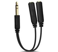 Avizar Adaptateur Jack 6,35 mm Mâle vers Double Jack 6,35 mm Femelle Splitter 27 cm Noir