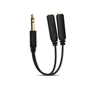 Adaptateur Jack 6,35mm Mâle Vers Double Jack 6,35mm Femelle Splitter 27cm Noir