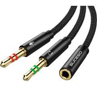 Adaptateur Jack Audio Stéréo 3,5Mm Adaptateur Micro Casque Câble En Nylon Tressé Splitter Adaptateur Y Jack Micro Audio Femelle À 2 Double Male Pour Pc,Ps4,Xbox One,Ordinateur,Écouteur-1M[Z449]