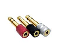 Adaptateur Jack Casque 6.35 vers 3.5 Adaptateur Convertisseur Audio Stéréo 6.35mm Mâle vers 3.5mm Femelle pour Guitares, Amplificateurs Casque, Haut-Parleurs Clavier, Tables de Mixage, 3pcs Plaqué Or