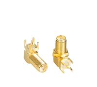 Adaptateur Jack femelle SMA SMA-KE/KWE/KHD mâle, bord à souder PCB, connecteur en cuivre RF à montage droit à angle droit, 2 pièces(Gold)