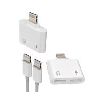 Adaptateur Jack Lightning (2-Pack) Casque Chargeur pour iPhone Microphone Casques Dongle 2-en-1 Charge Audio pour Apple 14 13 12 Pro Max pour iPad Connecteur Aux Accessoires Câble Aux Voiture Écouteur