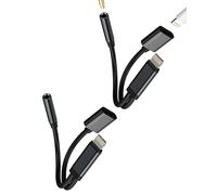 Adaptateur Jack Lightning Vers 3.5mm 2en1 Pour IPhone(Lot De2)prise écouteurs Et Chargeur Câble AUXiliaire Audio Pour Apple Connecteur Casque Pour IPad Accessoires Musique Voiture Splitter HOYULLI AUX