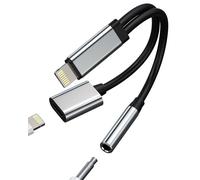 Adaptateur Jack Lightning vers 3.5mm pour IPhone 11 12 13 Pro Connecteur écouteurs Et Chargeur pour Apple pour IPad Prise Audio Casque Splitter Câble AUXiliaire Voiture Téléphone Accessoire Appareil