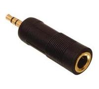 Adaptateur jack stereo 3,5 mm mâle - 6,35 mm, femelle noir (plaqué or) Noir G