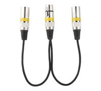 adaptateur jack XLR femelle 30 cm vers double repartiteur male, cable d'extension audio et micro pour Canon, jaune