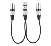 adaptateur jack XLR femelle 30 cm vers double repartiteur male, cable d'extension audio et micro pour Canon, noir