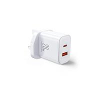 Adaptateur Joyrooom FlashSeries JR-TCF05, UK, 20W, USB-A, USB-C, blanc