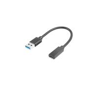 Lanberg Adaptateur USB Type-C (F) vers USB Type-A (M) 15 cm Noir
