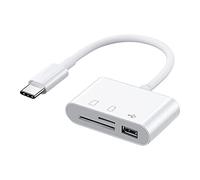 Adaptateur lecteur de carte de type C pour appareils mobiles Android et ordinateur avec interface OTG20 multifonction pour supports de données TF (blanc, taille unique)
