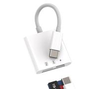 Adaptateur Lecteur de Carte Micro SD USB C de Charge Port Type C Clé USB Compacte Caméras TF Mémoire Dongle Compatible avec Samsung pour iPhone 15 Pro Max Plus pour iPad Pro MacBook Thunderbolt Câble