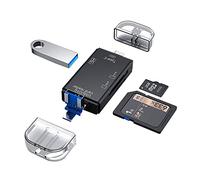 Adaptateur Lecteur de Carte SD/TF 6 en 1 avec Ports USB Type-A et Type-C et Interface Micro Android, Double Emplacement USB 2.0, Compatible avec Les Cartes Micro SD/SDHC/SDXC/MMC