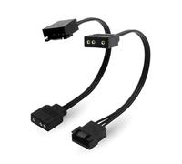 Adaptateur LED ARGB pour ventilateur NZXT,ventilateur F120 AER RGB,pas de hub NZXT CAM requis,compatible avec la lumière Mystic Aura Fusion,deux dans le pack