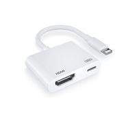 adaptateur lighting vers hdmi, câble hdmi compatible pour iphone vers tv, adaptateur av numérique 1080p(notice inclus)