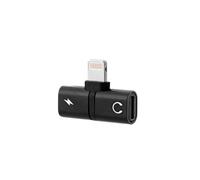 Adaptateur Lightning 2 en 1 Audio et Recharge Compact Noir