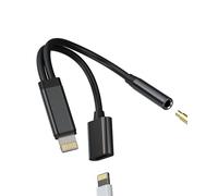 Adaptateur Lightning 3.5mm Jack 2en1 pour iPhone14 13 12 11 8 7 Audio Casque Écouteurs Cable Chargeur Splitter Prise Connecteur Certifié pour Apple MFi Auxiliaire pour iPad Accessoire Voiture Adapter