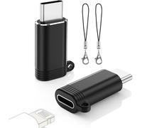 Adaptateur Lightning Femelle vers USB C Mâle 2 Pack, Adaptateur Lightning vers USB C pour iPhone 15 Pro Max Plus, iPad Air, Adaptateur iPhone vers USB C pour la Charge, PAS pour l'audio/OTG, Noir