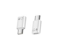 INF Adaptateur Lightning Femelle vers USB-C Mâle en Aluminium pour Écouteurs - Connecteur Droit - Audio Hi-Fi Blanc