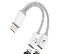 Adaptateur Lightning Jack 2en1 Pour iphone 14 Pro Splitter Écouteur Audio Casque Chargeur Prise Connecteur Câble AUX Pour Apple Double Charge Accessoire Auxiliaire Pour ipad Téléphone Tablette Musique