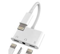 Adaptateur Lightning Jack Casque Aux Câble 3,5 mm Audio Charge Accessoires pour Apple iPhone 14 iPad Chargeur à écouteurs Câble et Adaptateur Double Headphone Répartiteur Auto Dongle IP-L+3,5