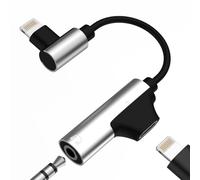 Adaptateur Lightning Jack vers 3.5mm Cable pour iPhone 14 13 12 Pro Max pour iPad pour Apple Audio Auxiliaire de Voiture Prise Ecouteur Casque Double Splitter Chargeur Filaire Charge Rapide Connecteur
