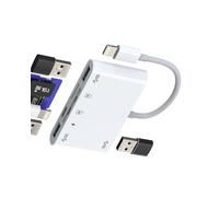 Adaptateur Lightning Pour Apple iPhone 14 13(6 En 1)Câble USB OTG 3.0 Lecteur de Carte SD Pour iPad Micro SD Carte Lecteur MacBook Caméra TF Mémoire Photographique Extérieure Téléphone Port Transfert