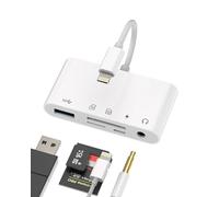 Adaptateur Lightning USB 3.0 Jack 3.5mm Casque Lecteur Carte Micro SD pour Apple pour iPhone 14 13 12Pro pour iPad câble Charge TF OTG caméra Transfert données Charge Rapide Sauvegarde hub Accessoire