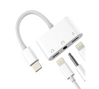 Adaptateur Lightning vers 3.5mm Écouteur Jack pour iphone 14 13 Pro Max pour ipad AUX Audio Câble pour Apple Double Casque Chargeur Prise Splitter Auxiliaire Charge Connecteur Voiture Accessoire