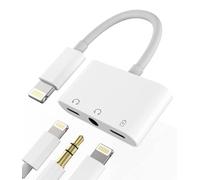 Adaptateur Lightning vers Casque 3,5 mm pour iPhone Dongle AUX Câble Jack Audio Chargeur Splitter pour Apple Certifié MFI 11 12 13 14 Pro Max 8 Plus pour iPad Connecteur Audio Écouteurs Convertisseur