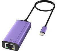Adaptateur Lightning vers Ethernet 1000 Mbps, Adaptateur réseau 2 en 1 iPhone iPad vers RJ45 Ethernet LAN avec Port de Charge, 1 Gigabit Haut débit, Plug and Play (1,77 pi)