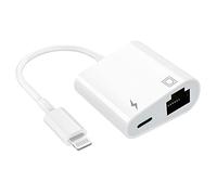 Adaptateur Lightning vers Ethernet certifié Apple MFi - Adaptateur réseau LAN Ethernet RJ45 2 en 1 avec Port de Charge pour iPhone/iPad/iPod, Plug and Play, Prend en Charge Le réseau 100 Mbps