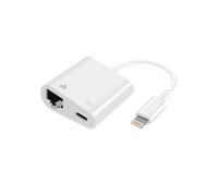 Adaptateur Lightning vers Ethernet + Lightning Charge Connexion Internet Blanc