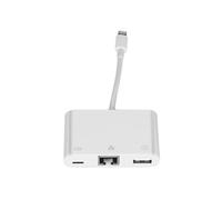 Adaptateur Lightning vers Ethernet / USB-A / USB-C Compact Plug and Play Blanc